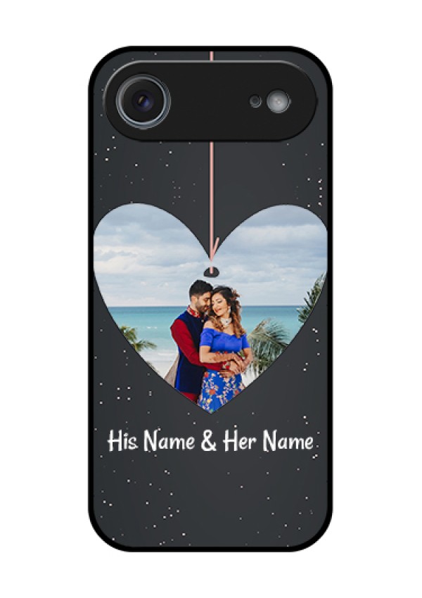 Apple iPhone 17 Air Custom Glass Phone Case - Hanging Heart Design