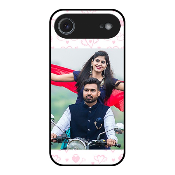 Apple iPhone 17 Air Custom Glass Phone Case - Pink Flying Heart Design Apple iPhone 17 Air Custom Glass Phone Case - Pink Flying Heart Design