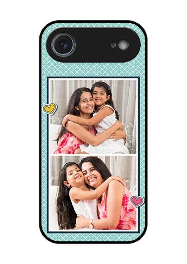 Apple iPhone 17 Air Custom Glass Phone Case - 2 Image Holder With Pattern Design