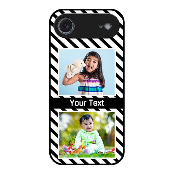 Apple iPhone 17 Air Custom Glass Phone Case - Black And White Stripes Design Apple iPhone 17 Air Custom Glass Phone Case - Black And White Stripes Design