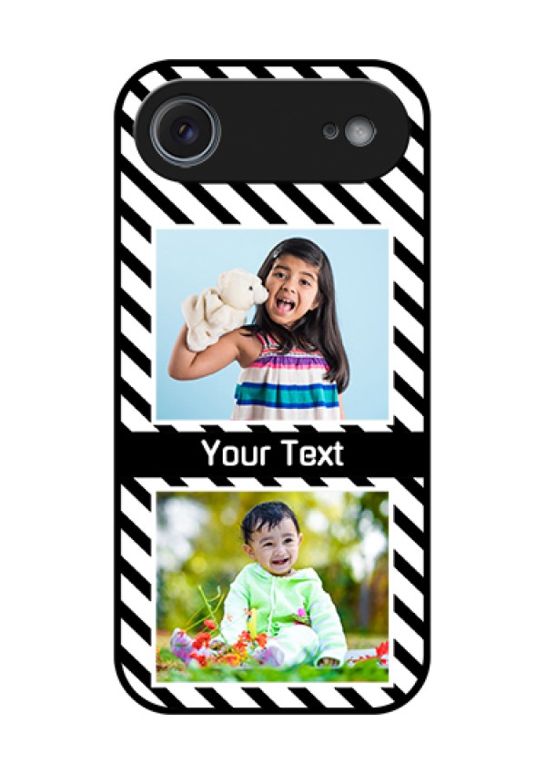 Apple iPhone 17 Air Custom Glass Phone Case - Black And White Stripes Design