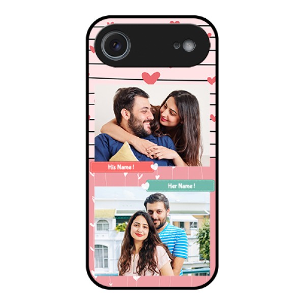 Apple iPhone 17 Air Custom Glass Phone Case - Photo With Heart Design Apple iPhone 17 Air Custom Glass Phone Case - Photo With Heart Design
