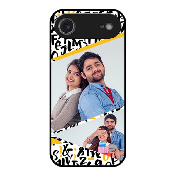 Apple iPhone 17 Air Custom Glass Phone Case - Letters Pattern Design