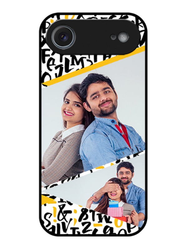 Custom Apple iPhone 17 Air Custom Glass Phone Case - Letters Pattern Design