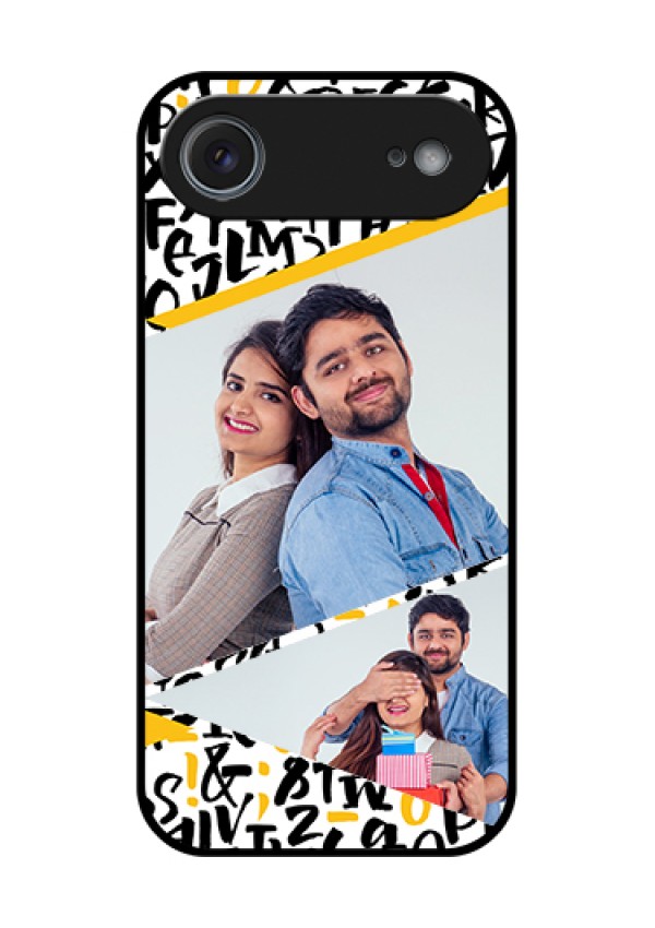 Apple iPhone 17 Air Custom Glass Phone Case - Letters Pattern Design