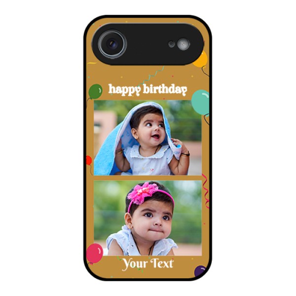 Apple iPhone 17 Air Custom Glass Phone Case - Image Holder With Birthday Celebrations Design Apple iPhone 17 Air Custom Glass Phone Case - Image Holder With Birthday Celebrations Design