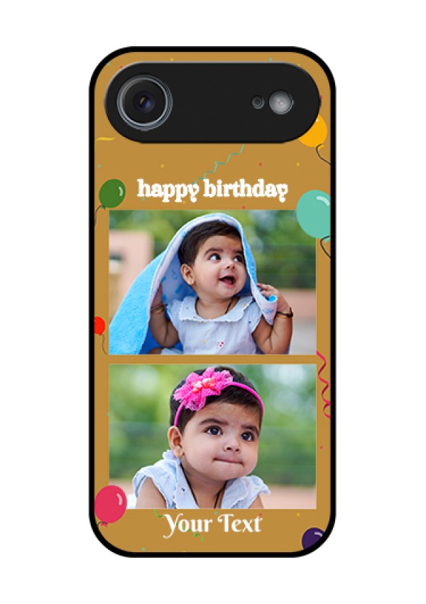 Apple iPhone 17 Air Custom Glass Phone Case - Image Holder With Birthday Celebrations Design