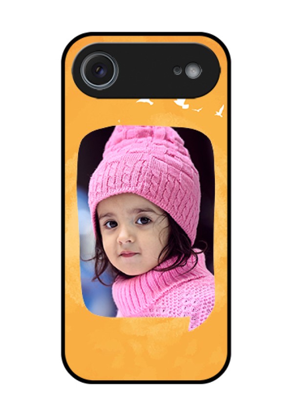 Apple iPhone 17 Air Custom Glass Phone Case - Water Color Design With Bird Icons