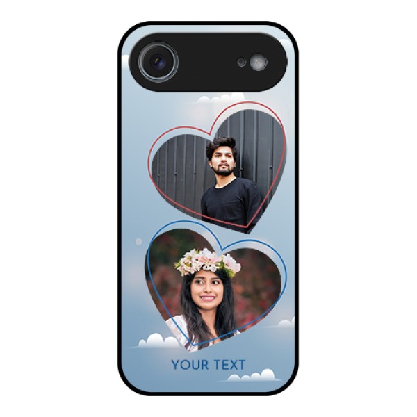 Apple iPhone 17 Air Custom Glass Phone Case - Blue Color Couple Design Apple iPhone 17 Air Custom Glass Phone Case - Blue Color Couple Design