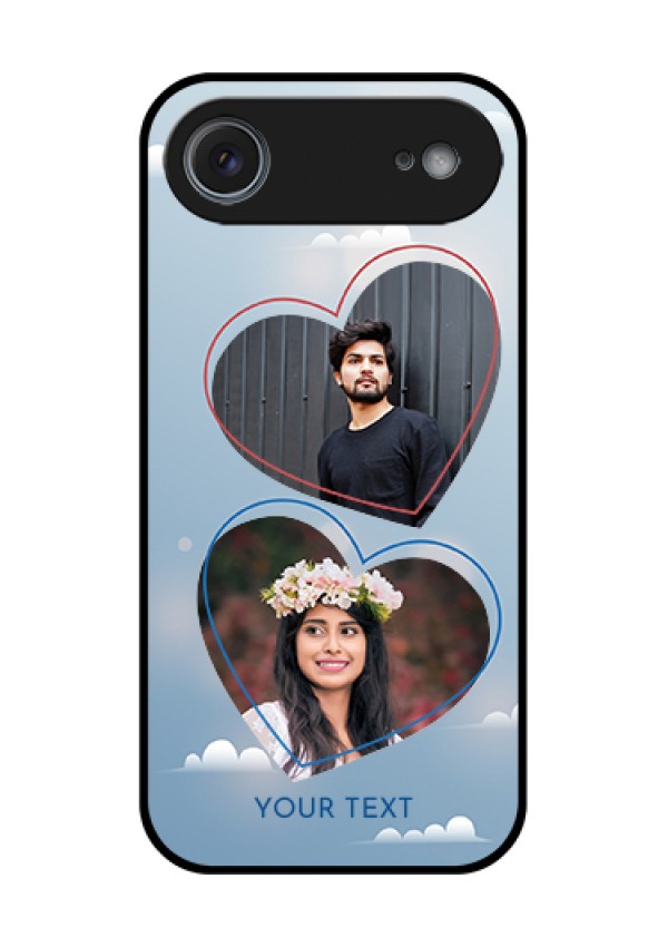 Apple iPhone 17 Air Custom Glass Phone Case - Blue Color Couple Design