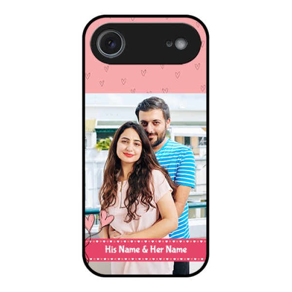 Apple iPhone 17 Air Custom Glass Phone Case - Love Design Peach Color