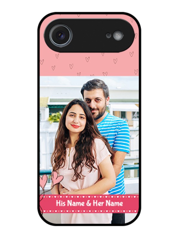 Custom Apple iPhone 17 Air Custom Glass Phone Case - Love Design Peach Color