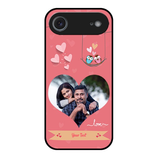 Apple iPhone 17 Air Custom Glass Phone Case - Peach Color Love Design