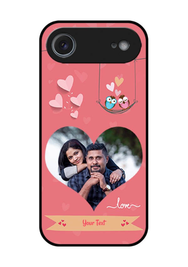 Apple iPhone 17 Air Custom Glass Phone Case - Peach Color Love Design