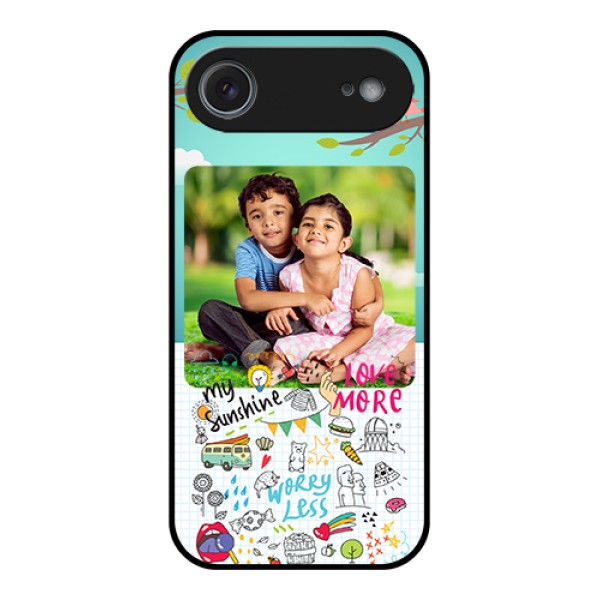 Apple iPhone 17 Air Custom Glass Phone Case - Doodle Love Design
