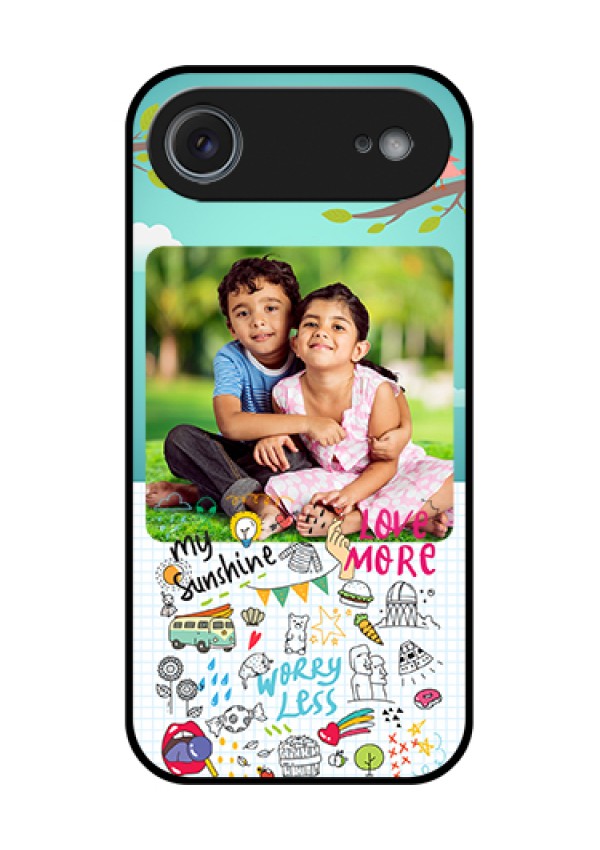 Apple iPhone 17 Air Custom Glass Phone Case - Doodle Love Design
