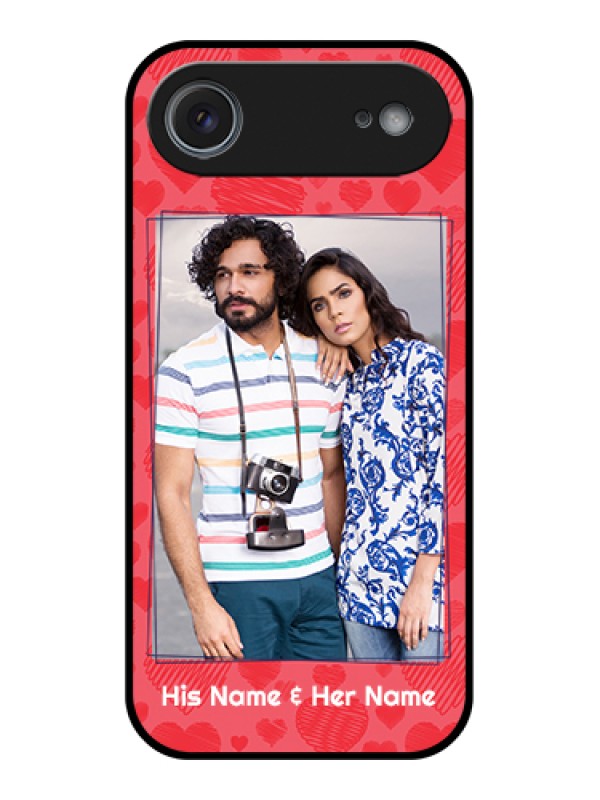 Custom Apple iPhone 17 Air Custom Glass Phone Case - With Red Heart Symbols Design