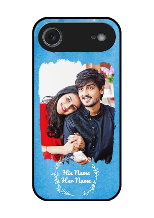 Apple iPhone 17 Air Custom Glass Phone Case - Blue Color Vintage Design