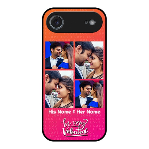 Apple iPhone 17 Air Custom Glass Phone Case - I Love You Pink Design