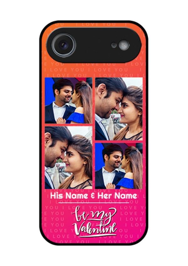Apple iPhone 17 Air Custom Glass Phone Case - I Love You Pink Design