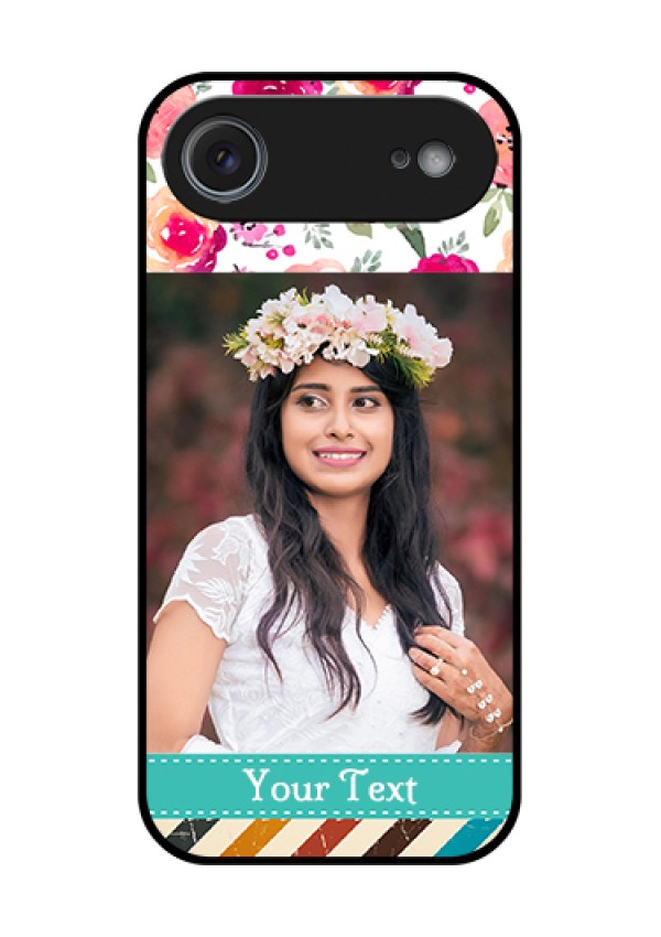 Apple iPhone 17 Air Custom Glass Phone Case - Water Colors Floral Design