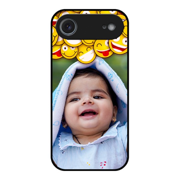 Apple iPhone 17 Air Custom Glass Phone Case - With Smiley Emoji Design Apple iPhone 17 Air Custom Glass Phone Case - With Smiley Emoji Design