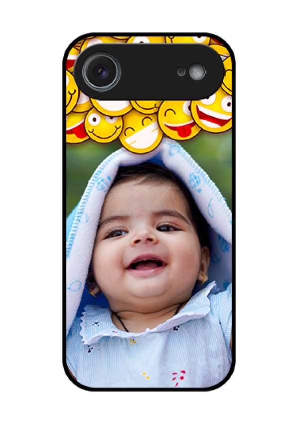 Apple iPhone 17 Air Custom Glass Phone Case - With Smiley Emoji Design