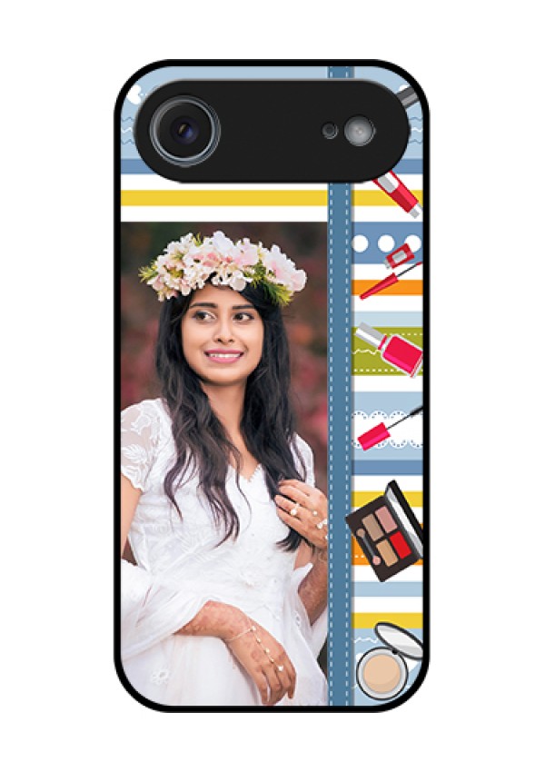 Apple iPhone 17 Air Custom Glass Phone Case - Makeup Icons Design