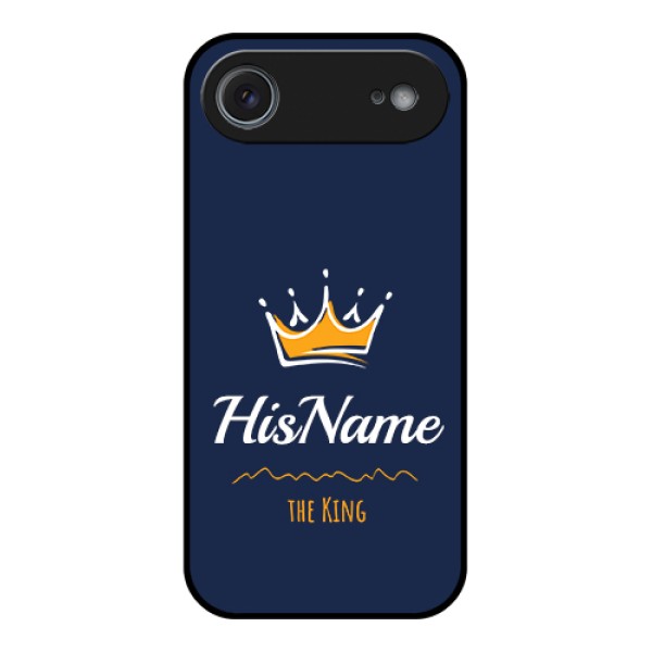 Apple iPhone 17 Air Custom Glass Phone Case - King With Name Design Apple iPhone 17 Air Custom Glass Phone Case - King With Name Design