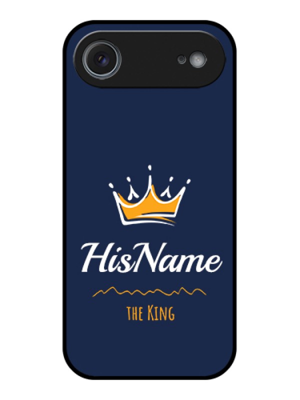 Custom Apple iPhone 17 Air Custom Glass Phone Case - King With Name Design