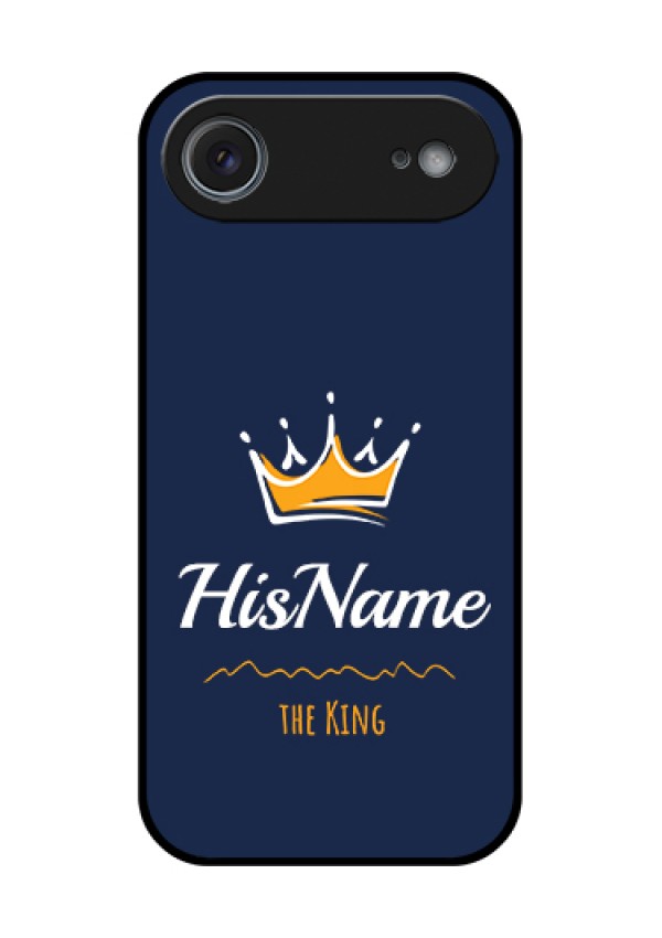 Apple iPhone 17 Air Custom Glass Phone Case - King With Name Design