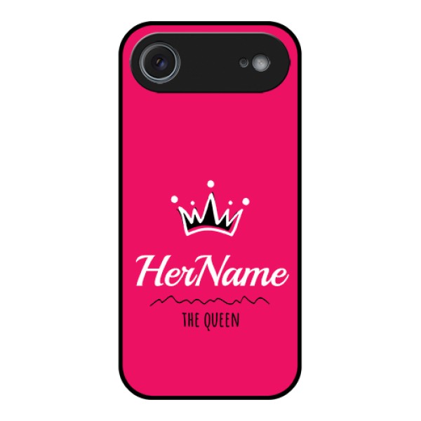 Apple iPhone 17 Air Custom Glass Phone Case - Queen With Name Design Apple iPhone 17 Air Custom Glass Phone Case - Queen With Name Design