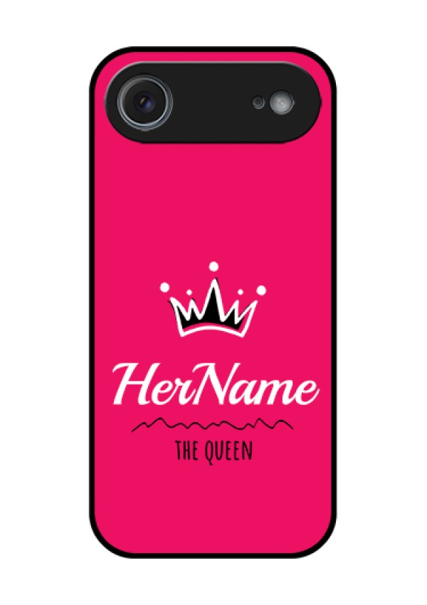 Apple iPhone 17 Air Custom Glass Phone Case - Queen With Name Design