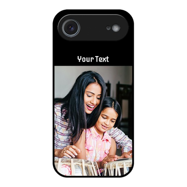 Apple iPhone 17 Air Custom Glass Phone Case - Photo With Name Design