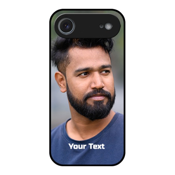 Apple iPhone 17 Air Custom Glass Phone Case - Photo With Text Design