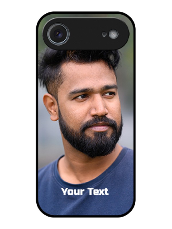 Custom Apple iPhone 17 Air Custom Glass Phone Case - Photo With Text Design