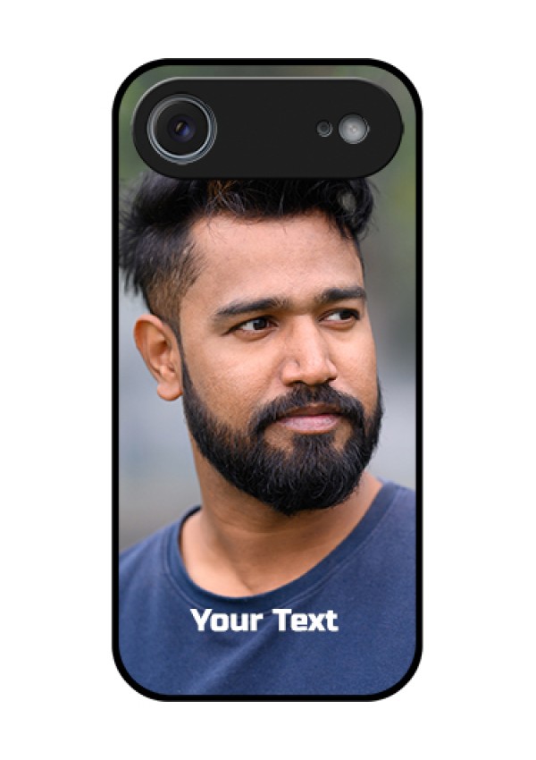 Apple iPhone 17 Air Custom Glass Phone Case - Photo With Text Design
