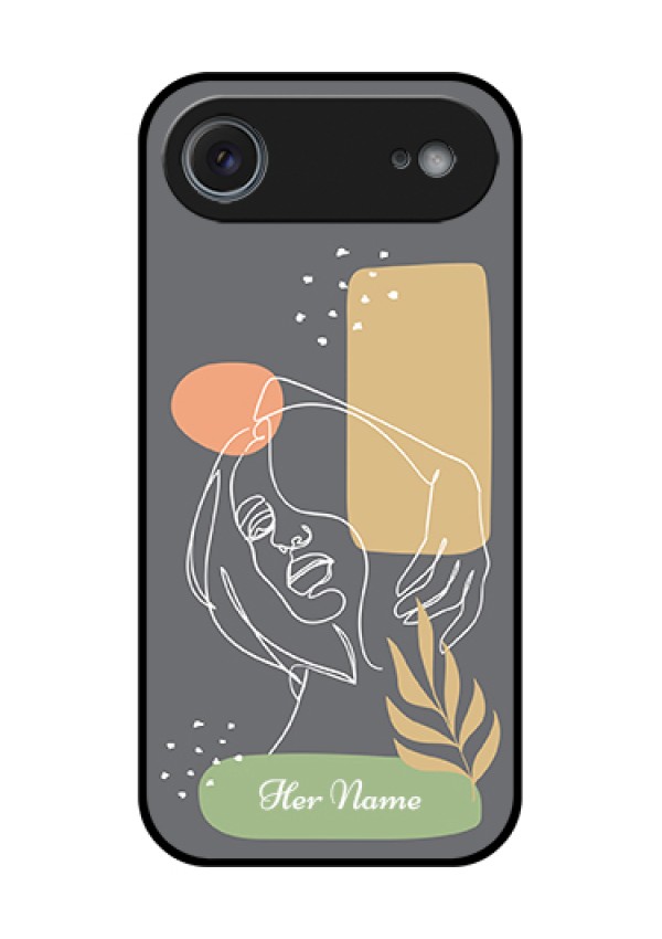 Apple iPhone 17 Air Custom Glass Phone Case - Gazing Woman Line Art Design