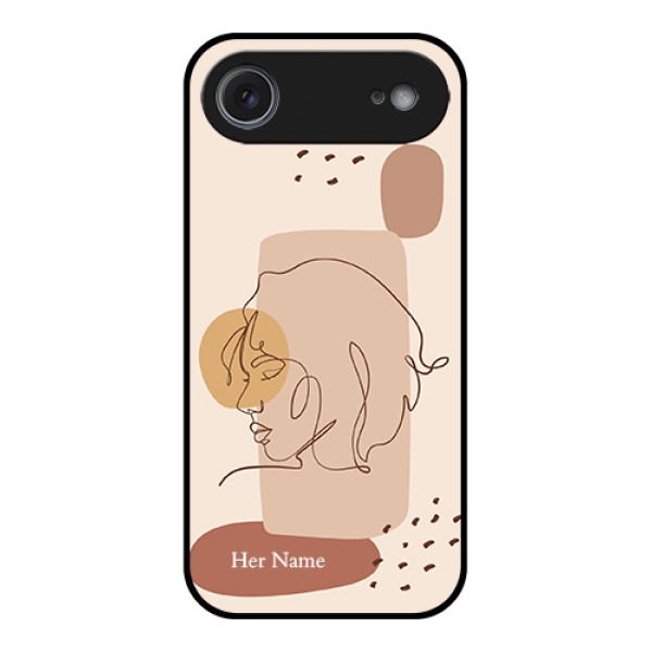 Apple iPhone 17 Air Custom Glass Phone Case - Calm Woman Line Art Design