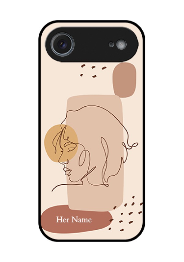 Apple iPhone 17 Air Custom Glass Phone Case - Calm Woman Line Art Design