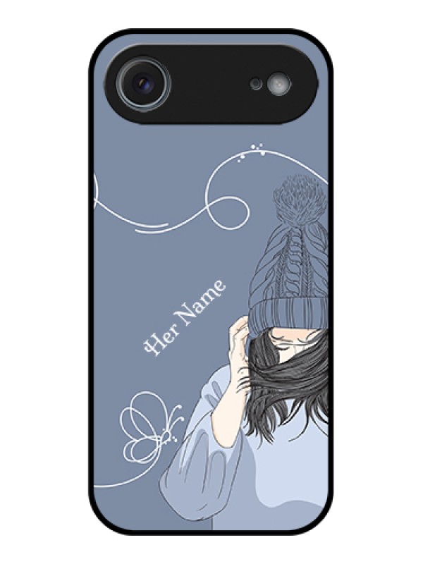 Custom Apple iPhone 17 Air Custom Glass Phone Case - Girl In Winter Outfit Design