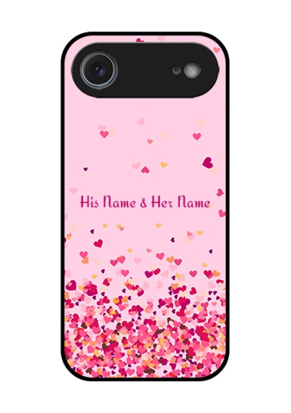 Apple iPhone 17 Air Custom Glass Phone Case - Floating Hearts Design