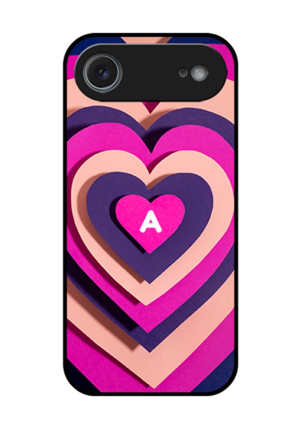 Apple iPhone 17 Air Custom Glass Phone Case - Cute Heart Pattern Design