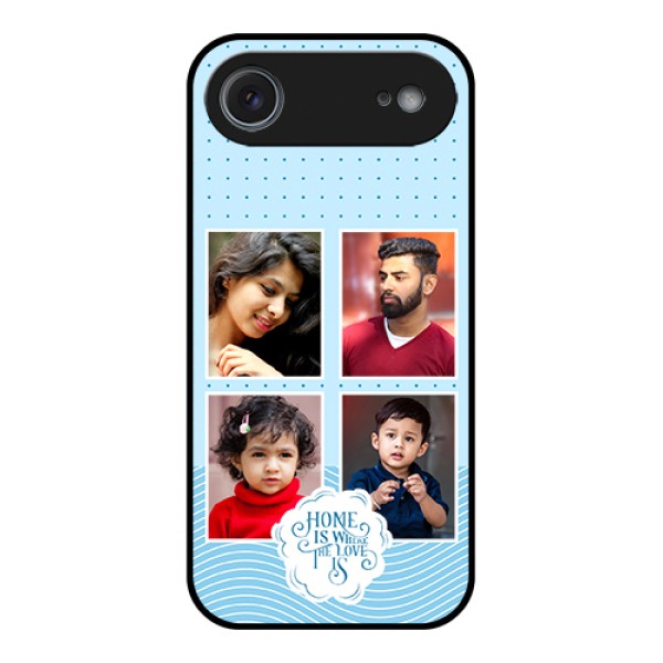 Apple iPhone 17 Air Custom Glass Phone Case - Cute Love Quote With 4 Pic Upload Design Apple iPhone 17 Air Custom Glass Phone Case - Cute Love Quote With 4 Pic Upload Design