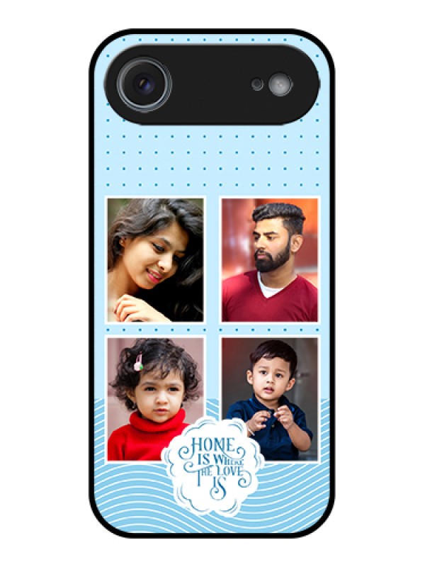 Custom Apple iPhone 17 Air Custom Glass Phone Case - Cute Love Quote With 4 Pic Upload Design