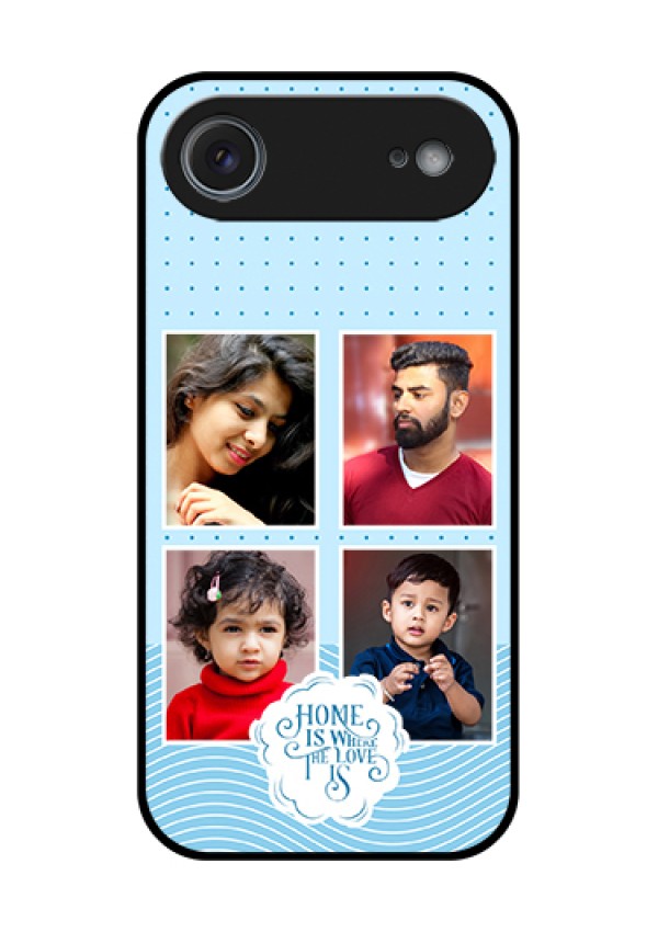 Apple iPhone 17 Air Custom Glass Phone Case - Cute Love Quote With 4 Pic Upload Design