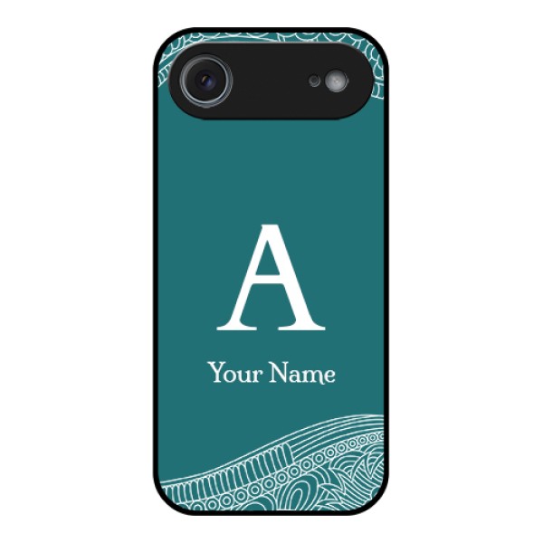 Apple iPhone 17 Air Custom Glass Phone Case - Line Art Pattern With Custom Name Design Apple iPhone 17 Air Custom Glass Phone Case - Line Art Pattern With Custom Name Design
