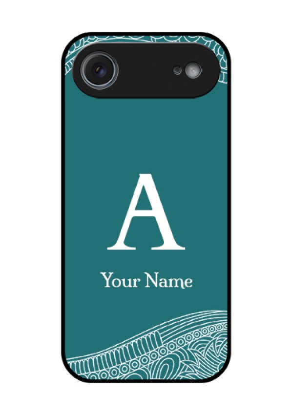 Apple iPhone 17 Air Custom Glass Phone Case - Line Art Pattern With Custom Name Design