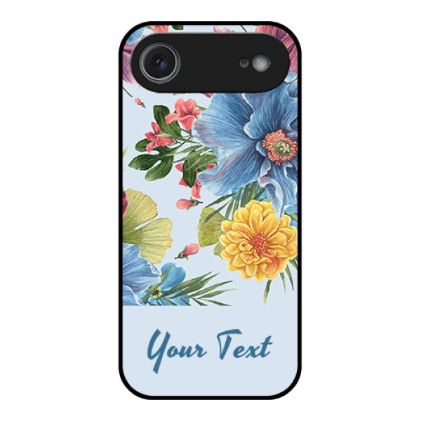 Apple iPhone 17 Air Custom Glass Phone Case - Stunning Watercolored Flowers Painting Design
