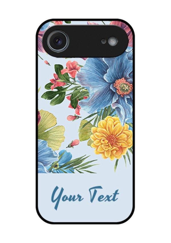 Apple iPhone 17 Air Custom Glass Phone Case - Stunning Watercolored Flowers Painting Design